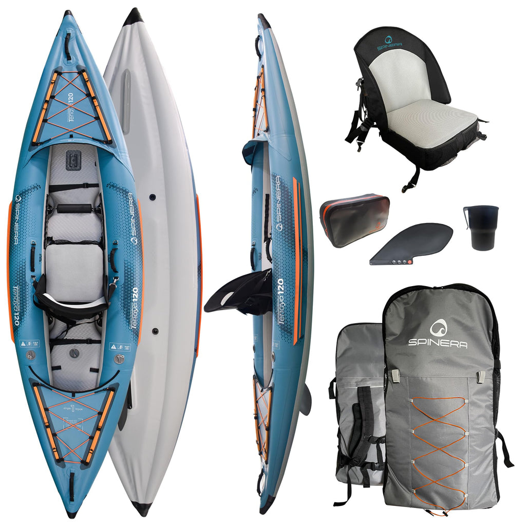 One to Three Person Inflatable Recreational Kayak with Drop Stitch Floor
