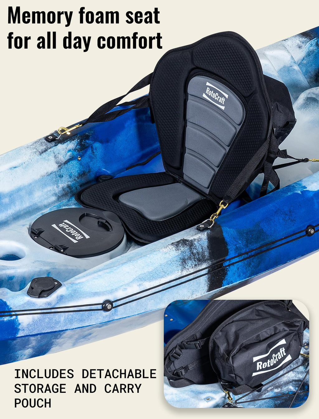 12 ft Tandem Fishing Recreational Kayak with Rod Holders 550 lb Capacity