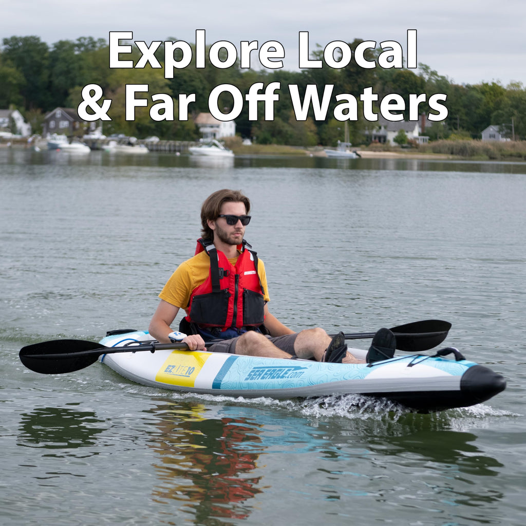 10 ft Ultralight Rigid Drop Stitch Solo Inflatable Kayak with Seat Paddle