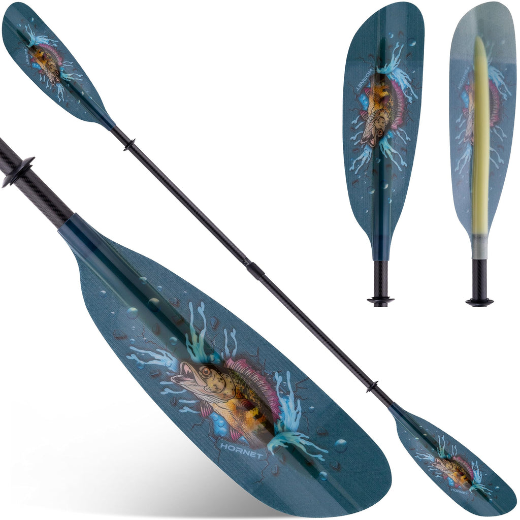 Adjustable Fiberglass Kayak Paddle with Carbon Shaft for Touring Fishing