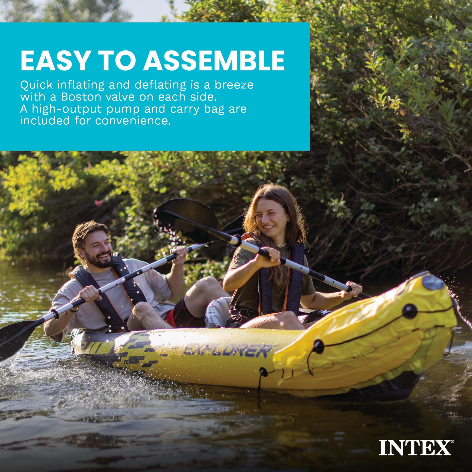 2 Person Inflatable Kayak Set with Oars Pump and Adjustable Seats