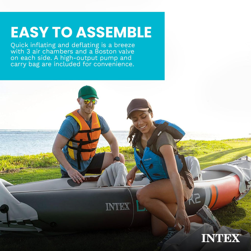 2 Person Inflatable Kayak Set with Oars and Pump