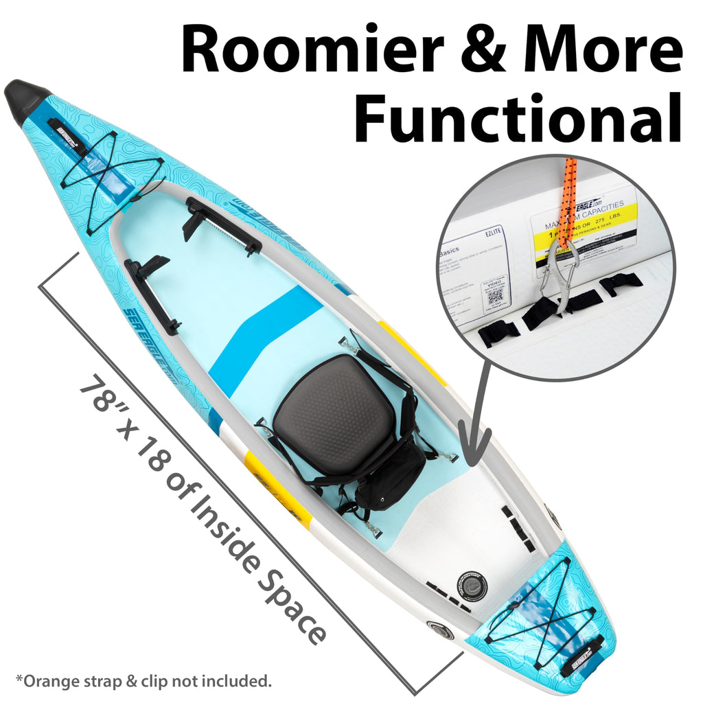 10 ft Ultralight Rigid Drop Stitch Solo Inflatable Kayak with Seat Paddle