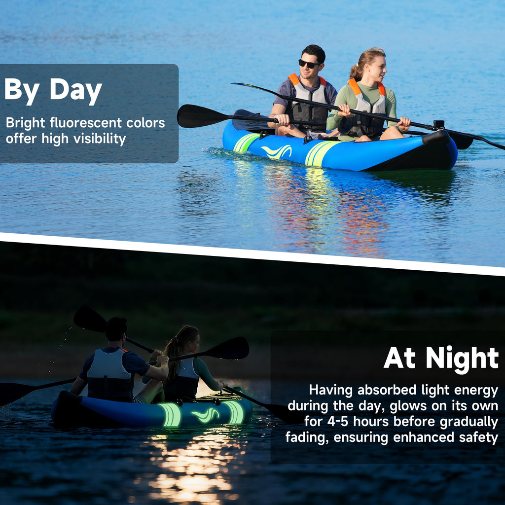 Portable 12 ft Two Person Inflatable Tandem Touring Kayak 507 lb Capacity