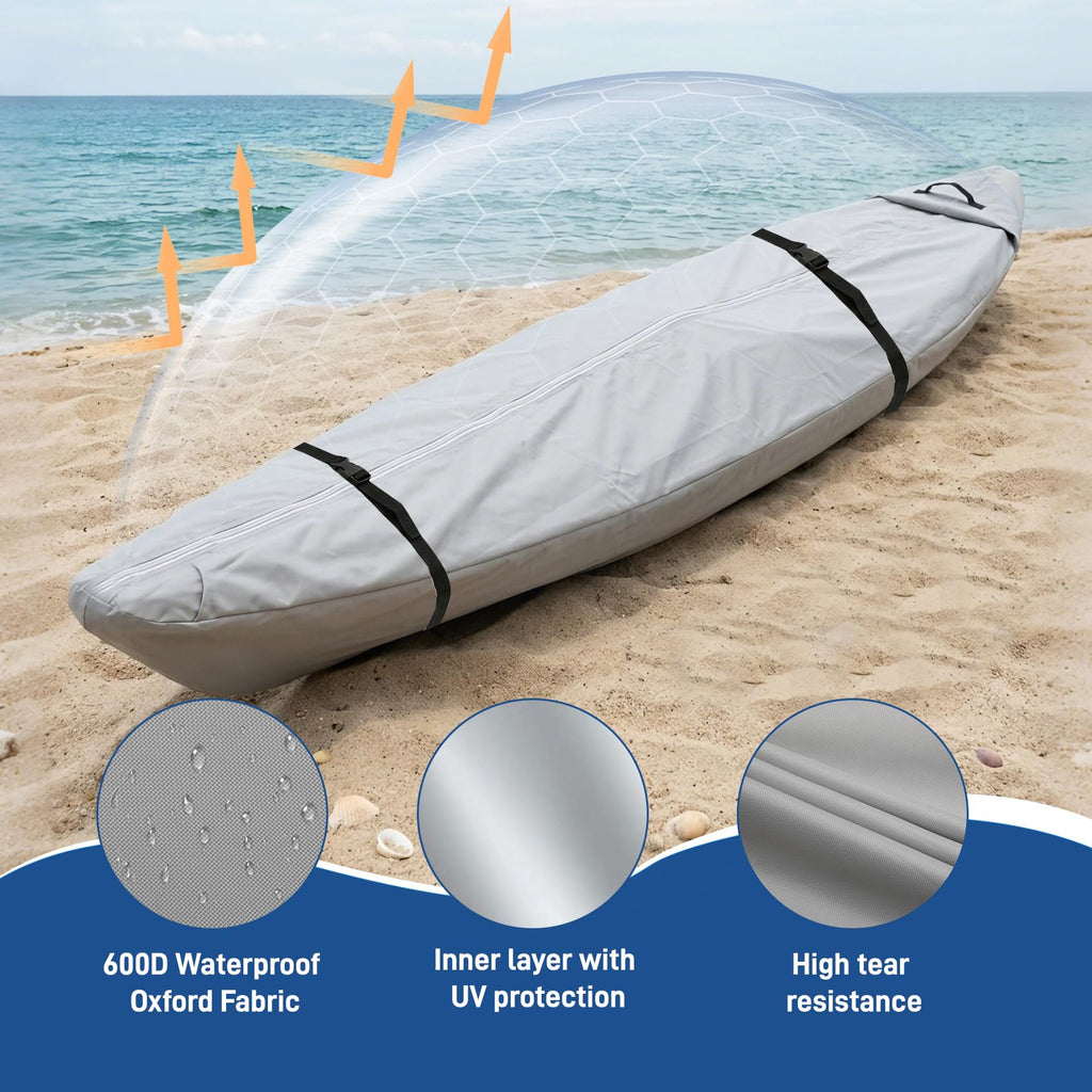 11 to 13 FT 600D Waterproof Kayak Canoe Cover with UV Protection