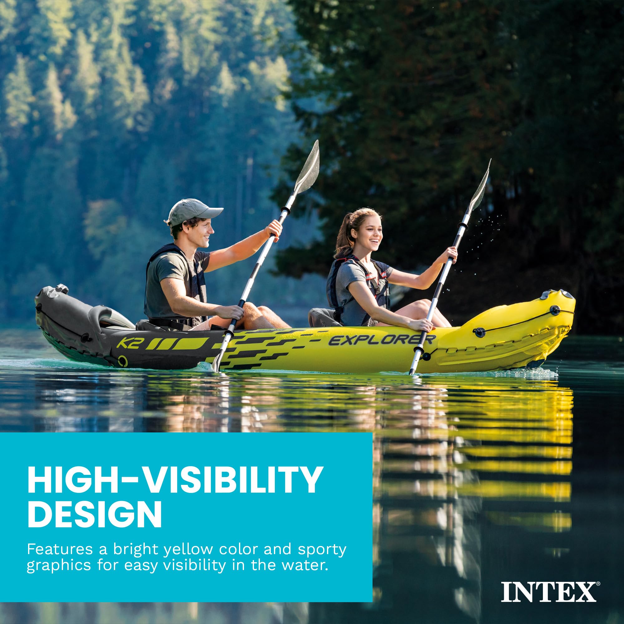 2 Person Inflatable Kayak Set with Oars Pump and Adjustable Seats