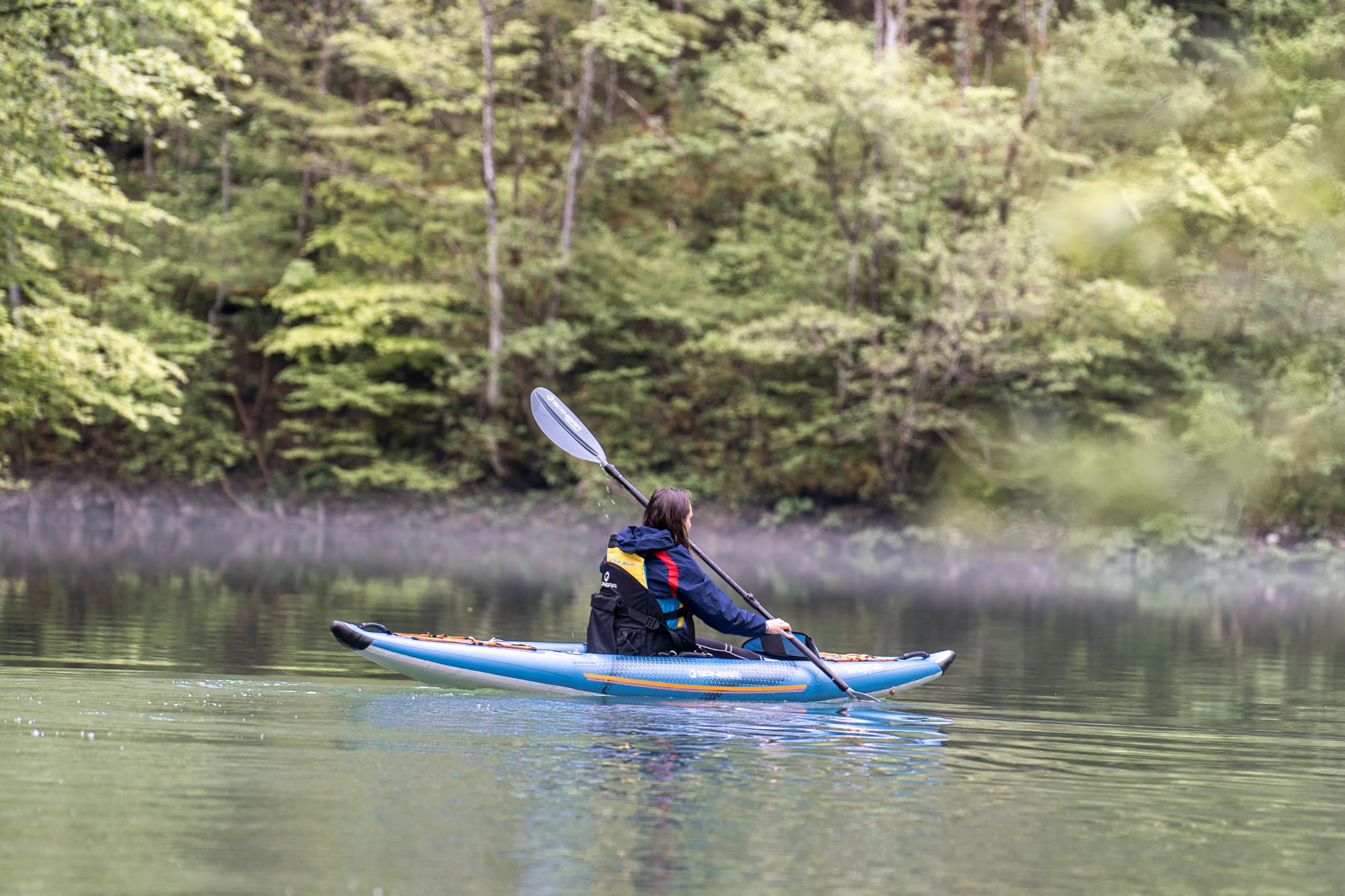 One to Three Person Inflatable Recreational Kayak with Drop Stitch Floor