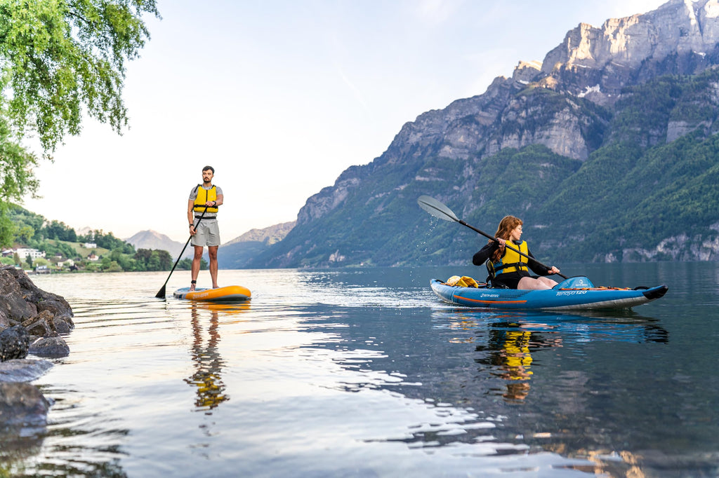 One to Three Person Inflatable Recreational Kayak with Drop Stitch Floor