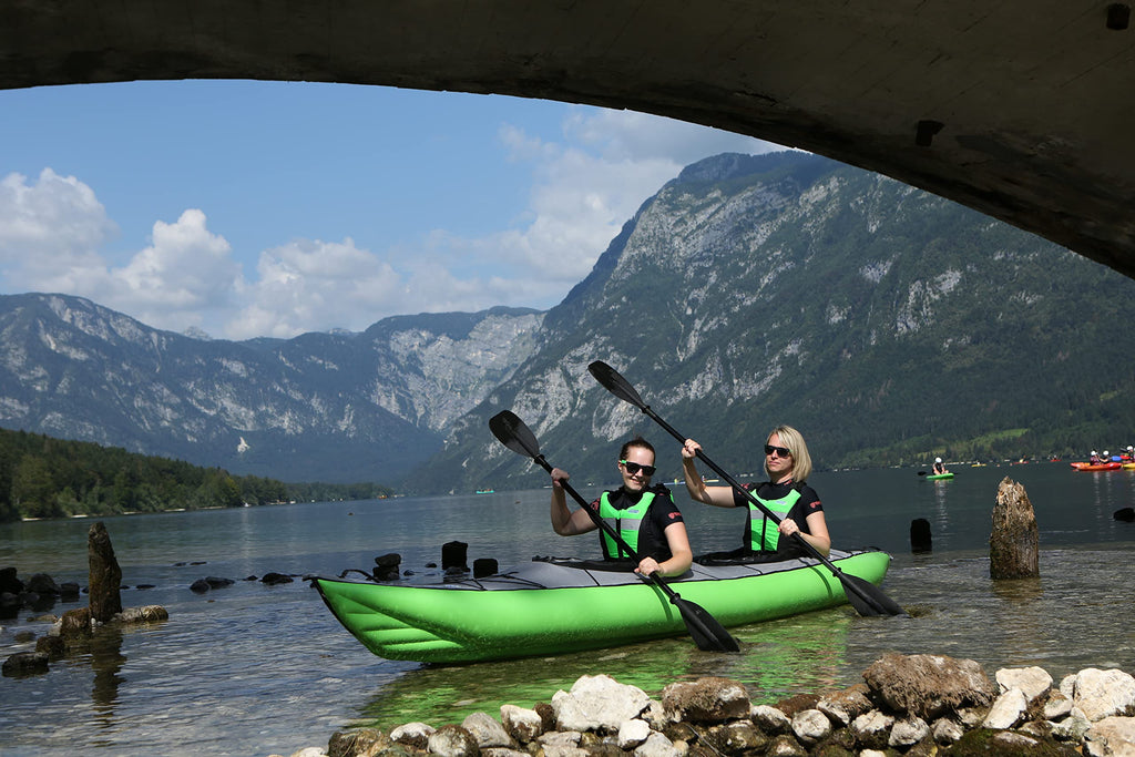 Two Person Red Inflatable Closed Kayak Lightweight Recreational Boat