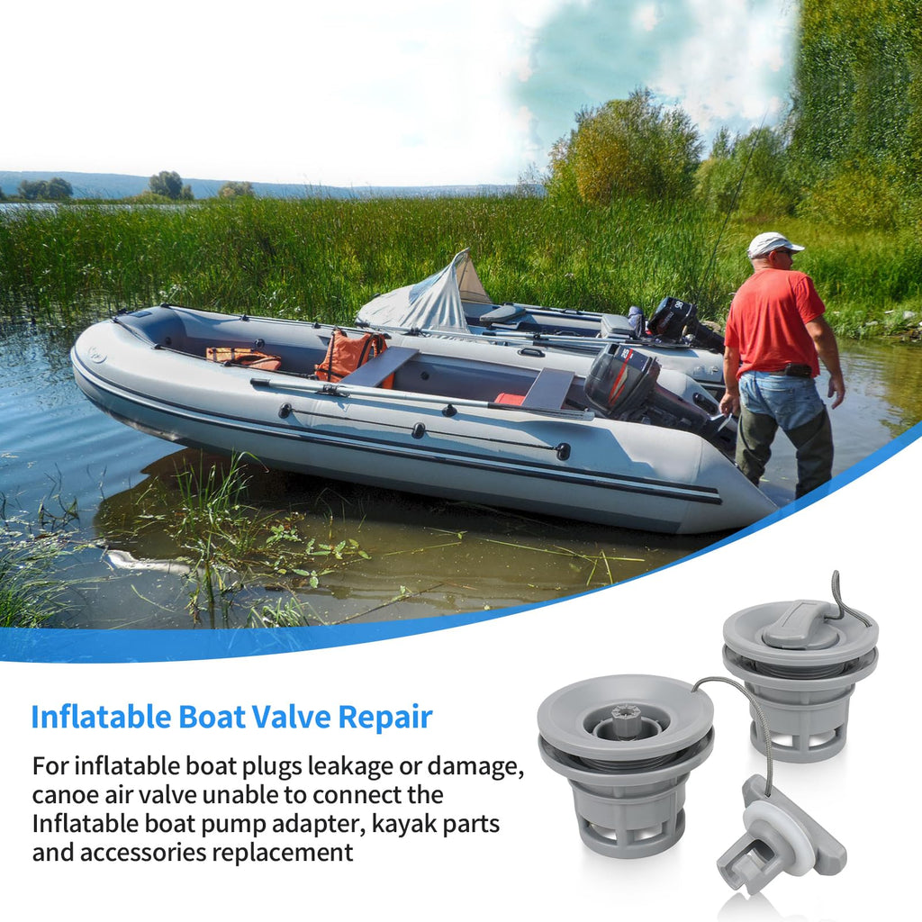 2 Pack PVC Air Valve Cap Plugs for Inflatable Kayak and Paddle Board