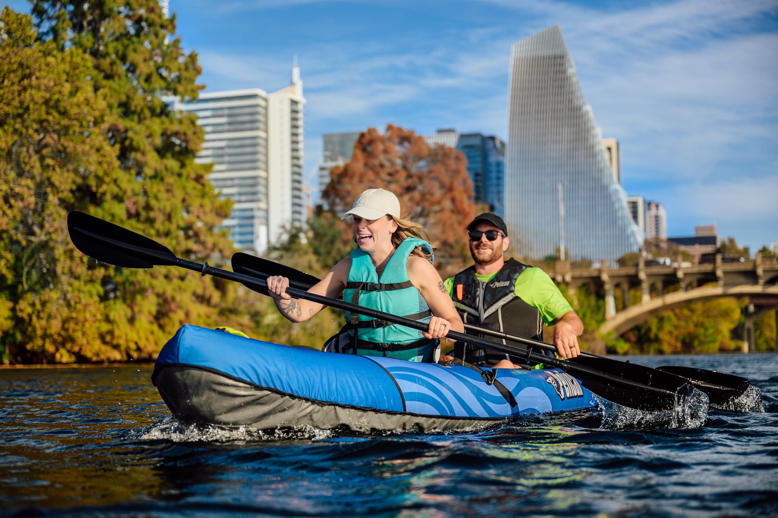 Compact Stable 1 to 2 Person Inflatable Recreational Kayak