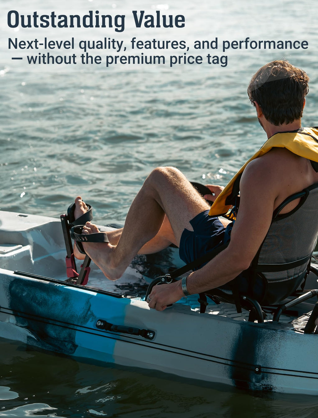 12 ft Pro Pedal Propeller Drive Sit on Top Fishing Kayak with Rudder