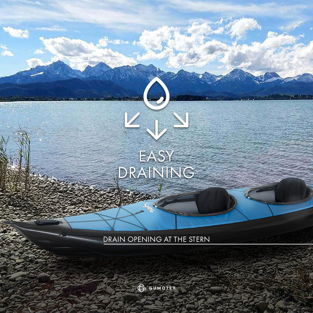 Inflatable Closed Kayak Reinforced Lightweight Recreational Adult Boat