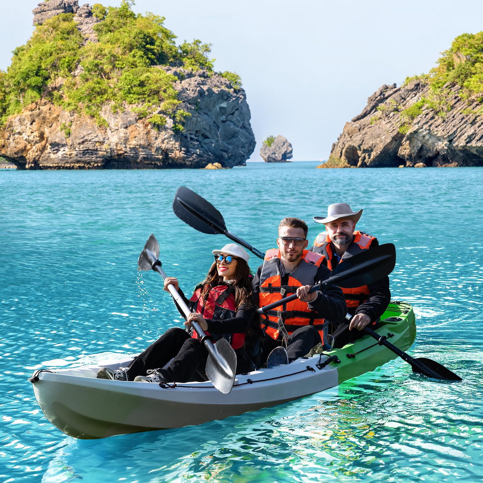 12 ft Hard Shell Sit on Top Ocean Fishing Kayak for Two to Three Adults