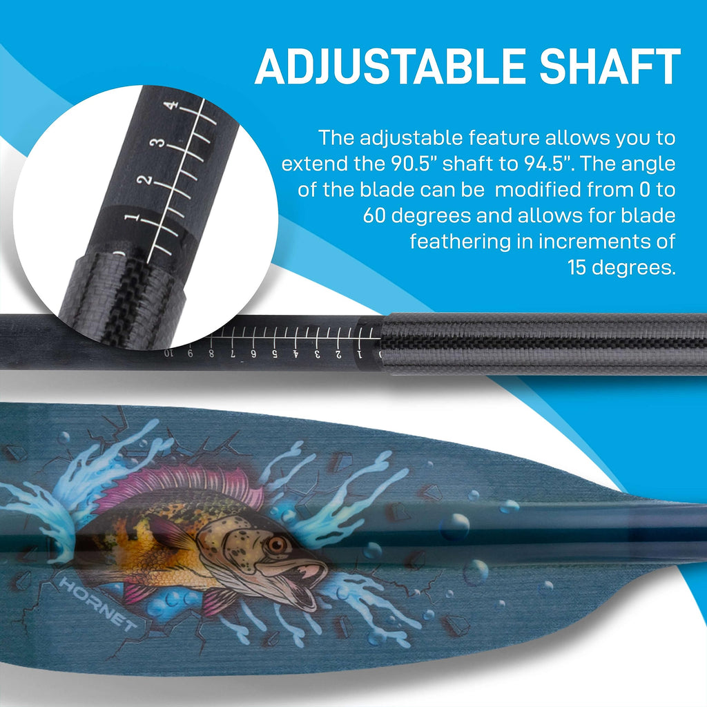 Adjustable Fiberglass Kayak Paddle with Carbon Shaft for Touring Fishing