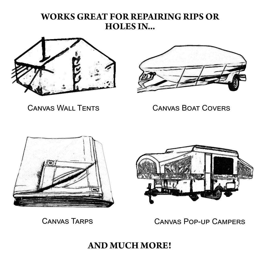Outdoor Canvas Patch Kit for Campers Tents Boat Covers and Tarps