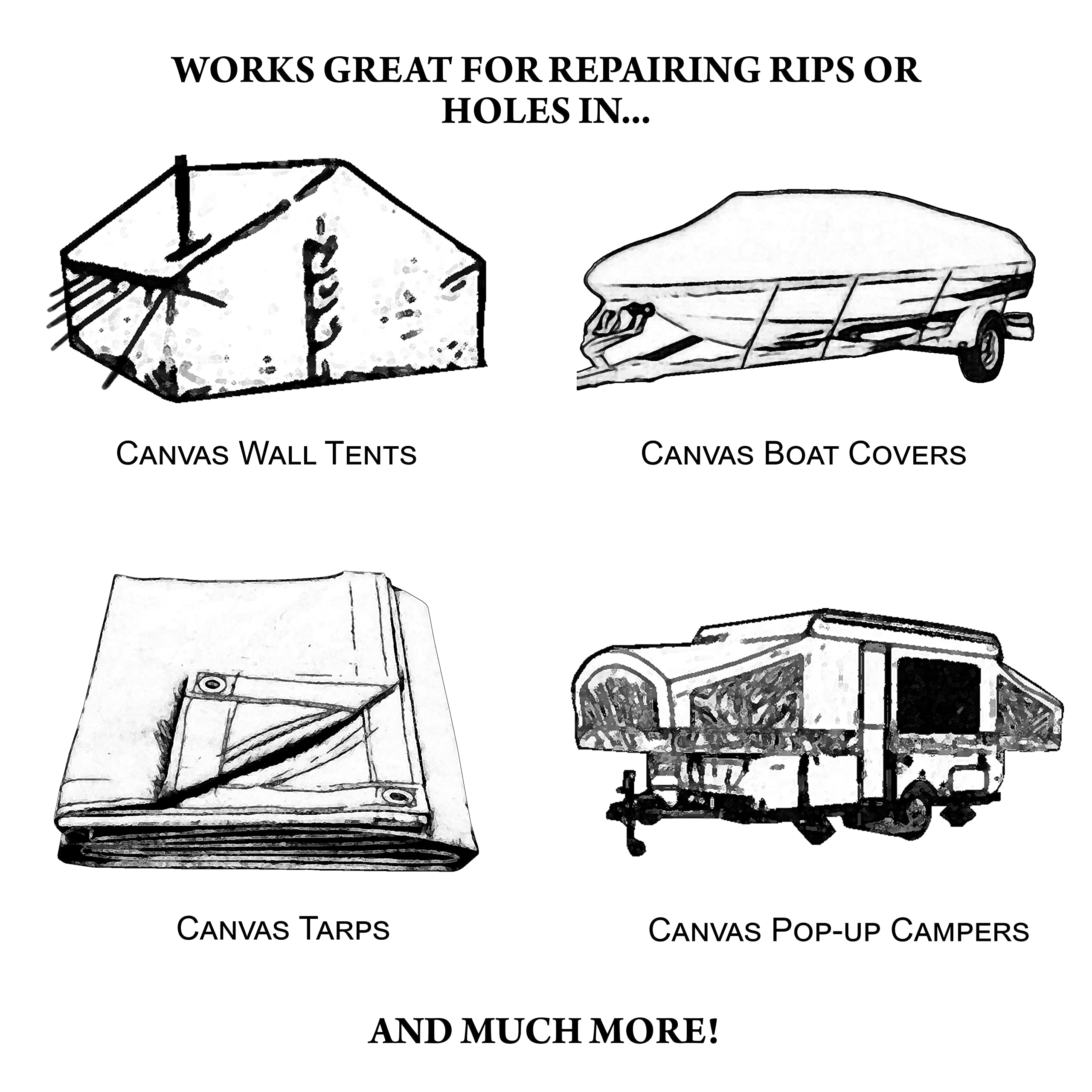 Outdoor Canvas Patch Kit for Campers Tents Boat Covers and Tarps