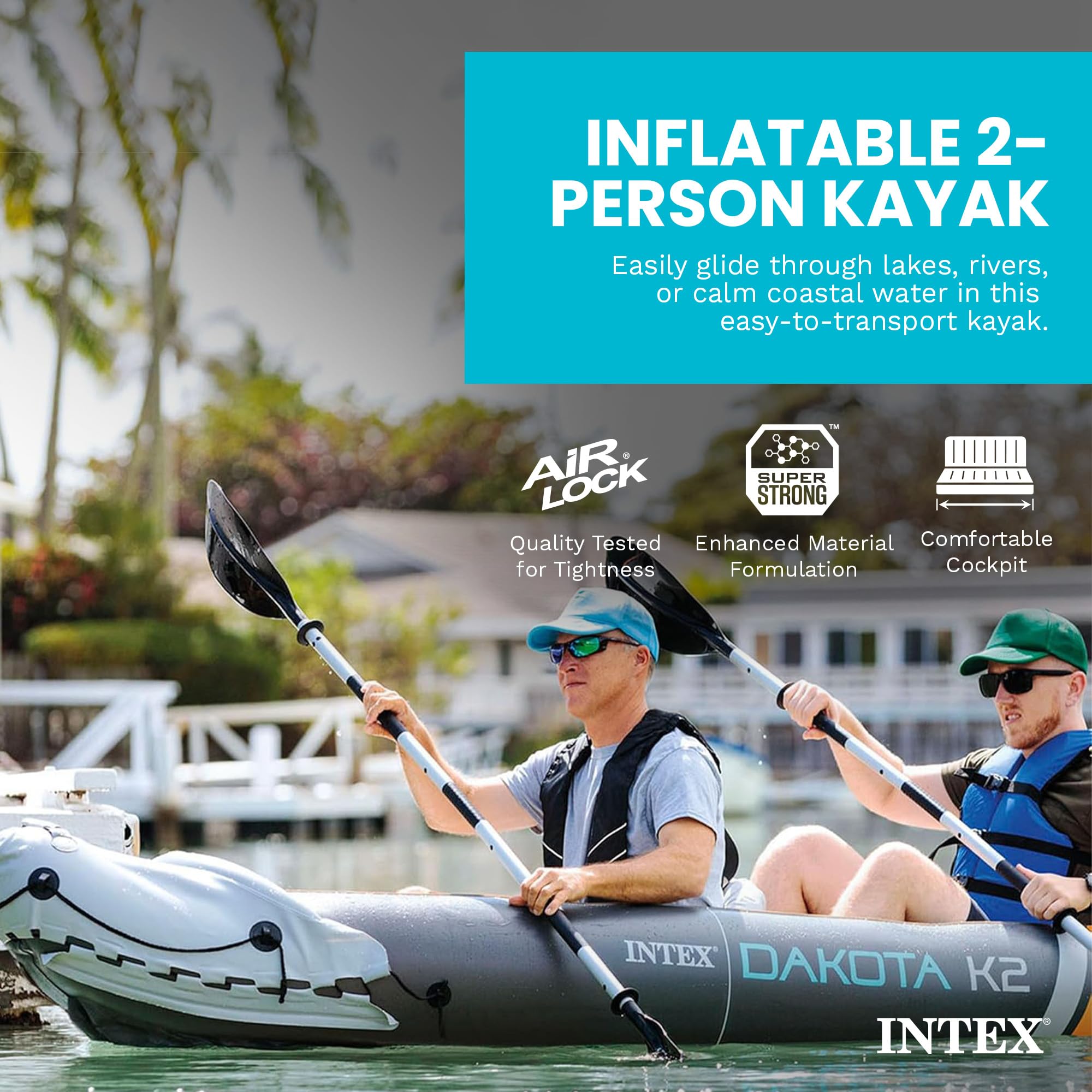 2 Person Inflatable Kayak Set with Oars and Pump