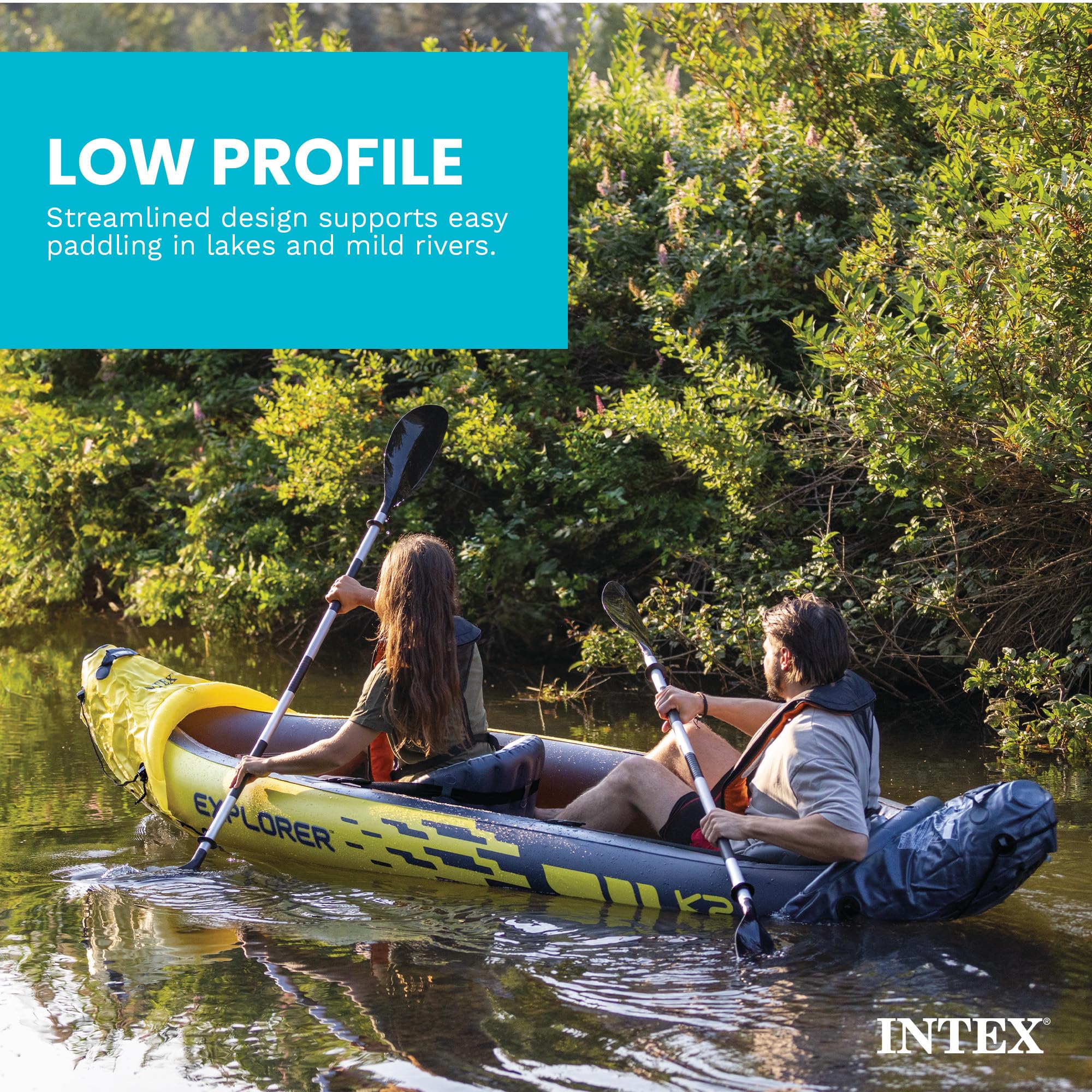 2 Person Inflatable Kayak Set with Oars Pump and Adjustable Seats