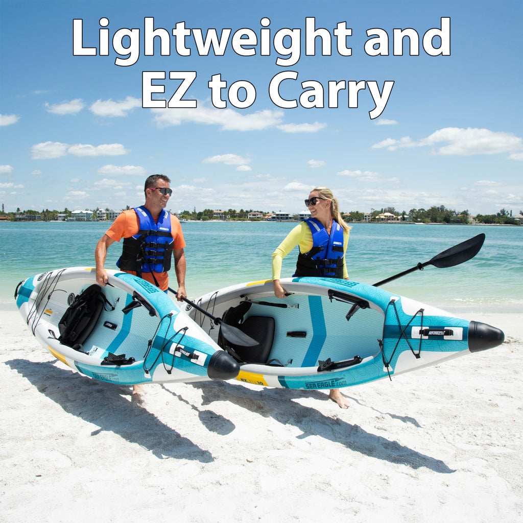 10 ft Ultralight Rigid Drop Stitch Solo Inflatable Kayak with Seat Paddle