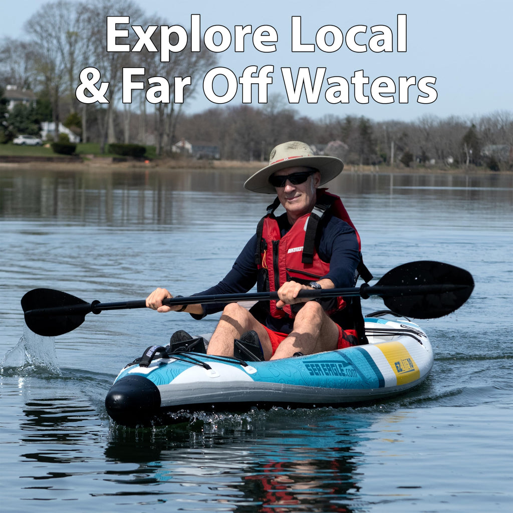 10 ft Ultralight Rigid Drop Stitch Solo Inflatable Kayak with Seat Paddle