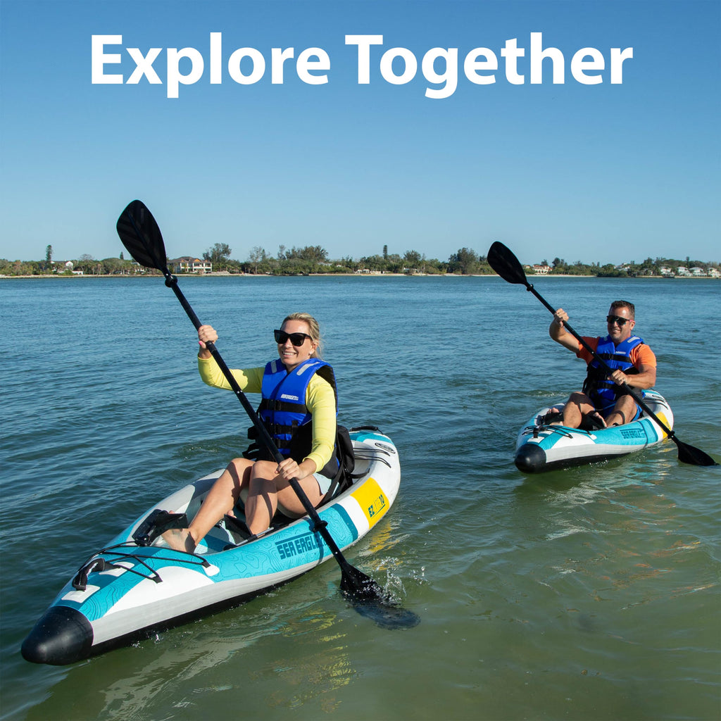 10 ft Ultralight Rigid Drop Stitch Solo Inflatable Kayak with Seat Paddle