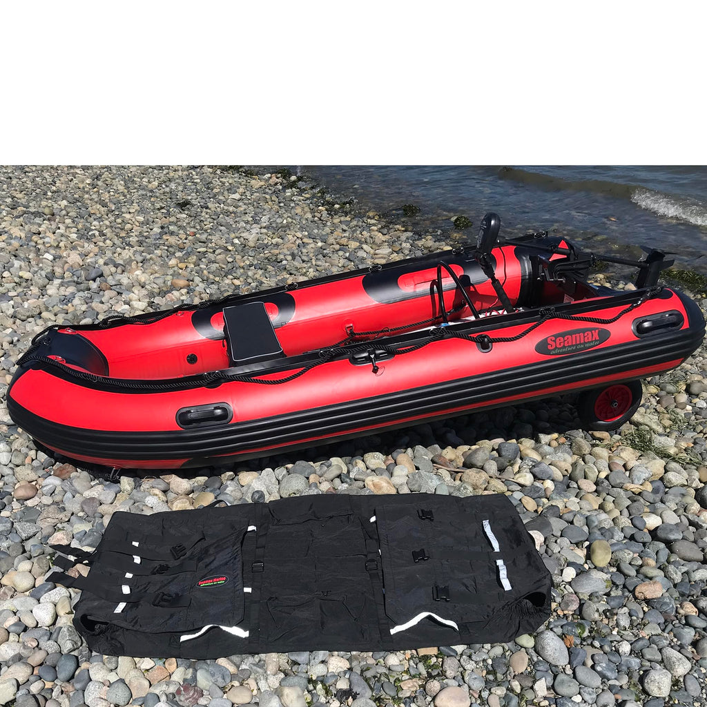 Red 12 ft Heavy Duty PVC Inflatable Boat for Six Person Fishing Cruising
