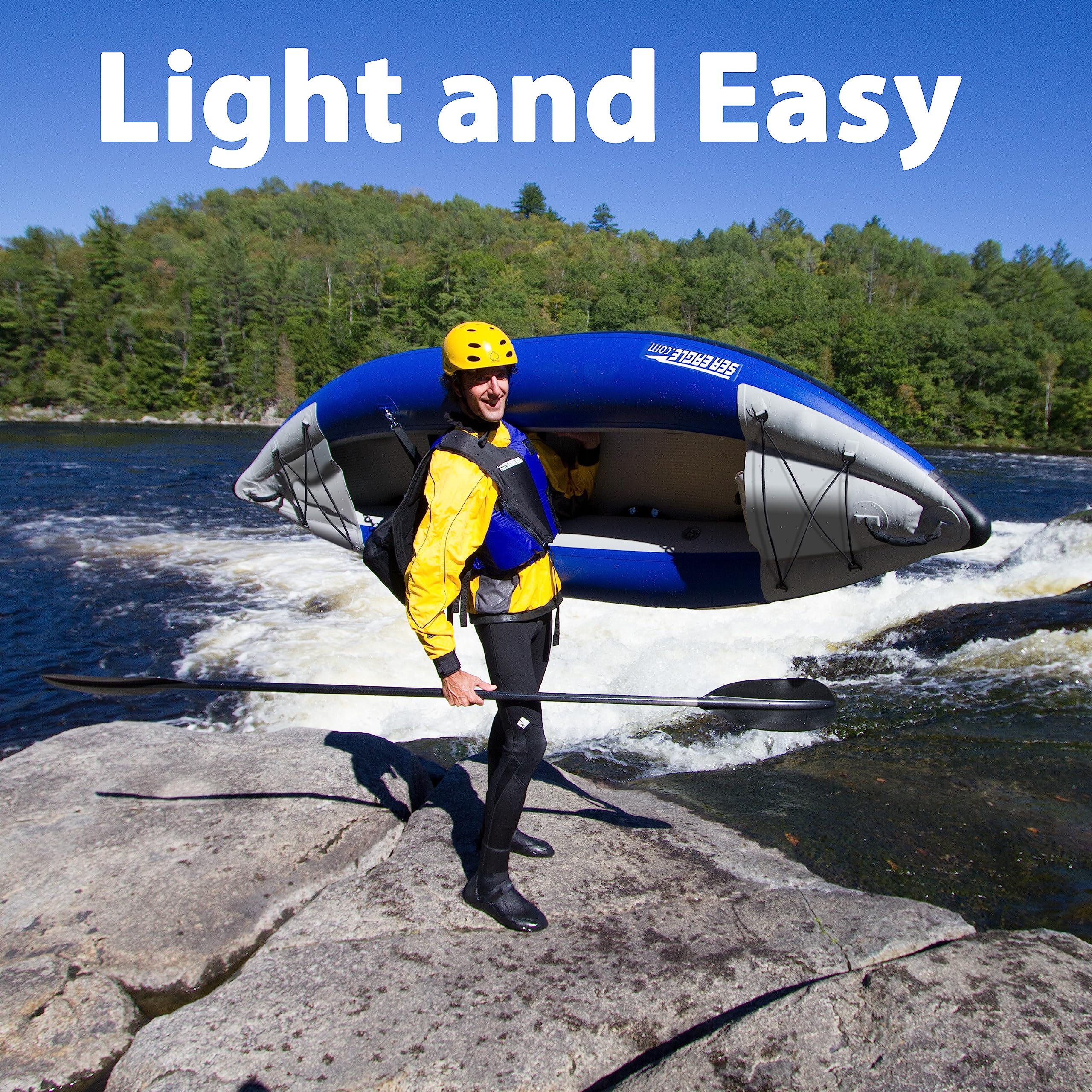 Solo Self Bailing Inflatable Whitewater Kayak Drop Stitch Floor