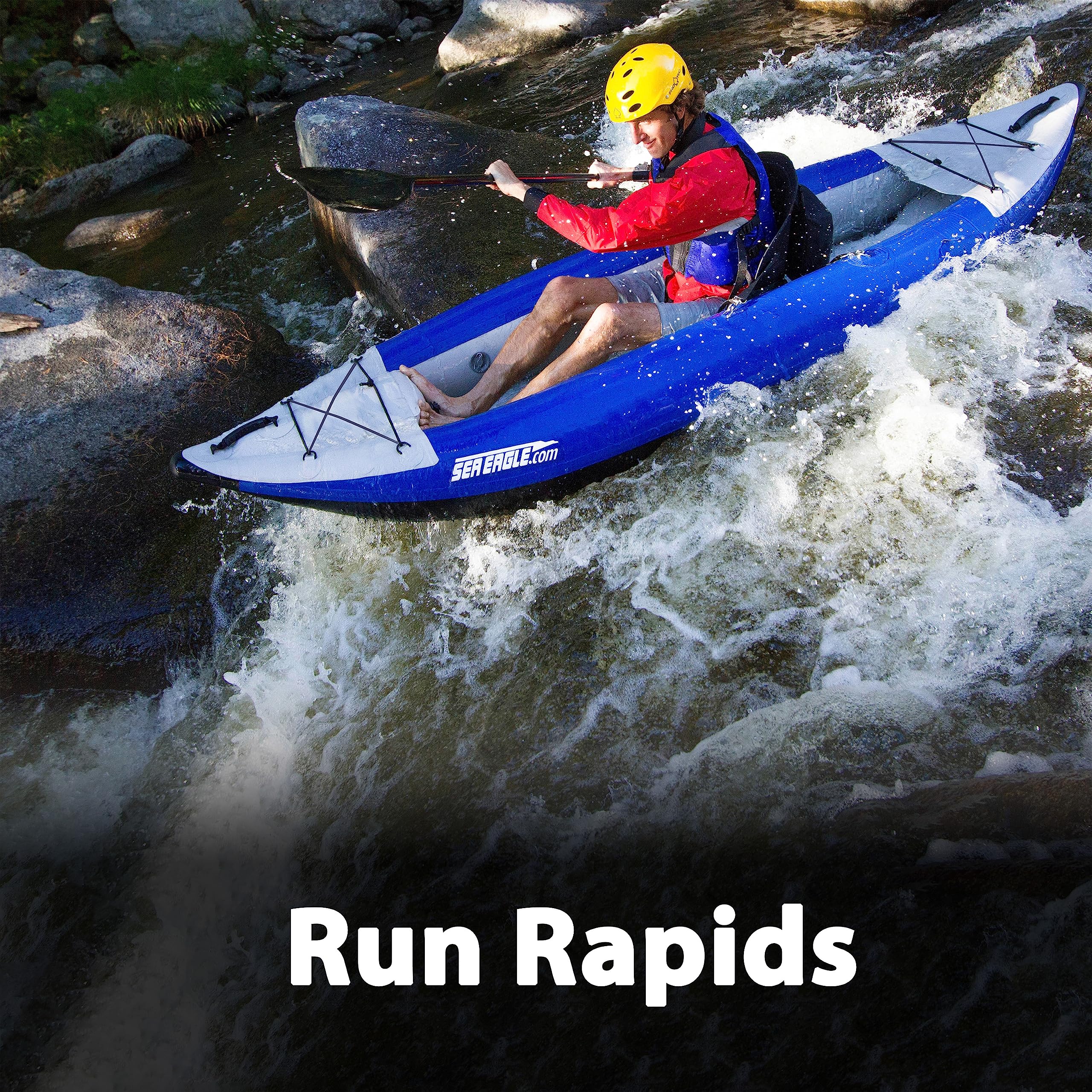 Solo Self Bailing Inflatable Whitewater Kayak Drop Stitch Floor